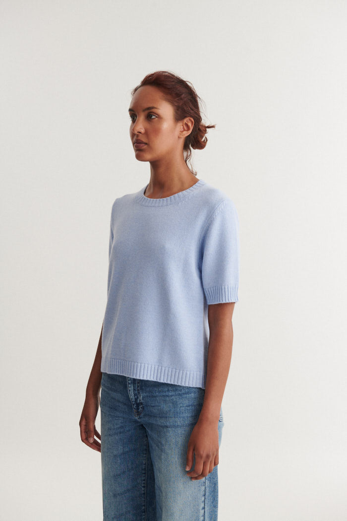 Basic Apparel Cady SS O-neck Sweaters 772 Frozen fjord